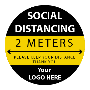 Social distancing sticker